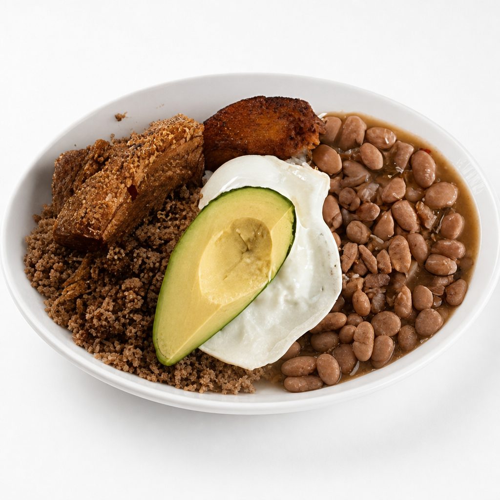 Bandeja Montanera (Carne Molida/Ground Meat).