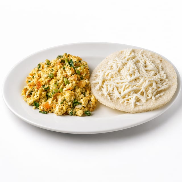Huevos Pericos Con Arepa Tela.