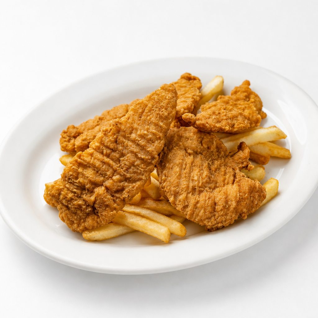 Deditos De Pollo Con Papa Fritas.