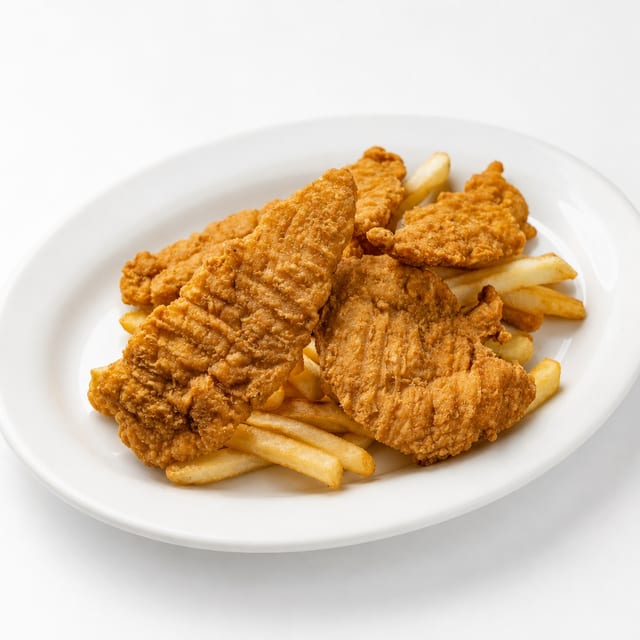 Deditos De Pollo Con Papa Fritas.