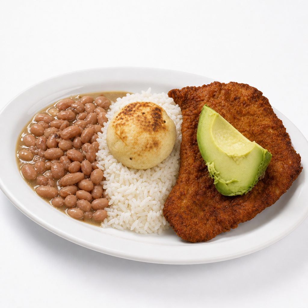 Bandeja Con Pollo Empanizado (Breaded Chicken Cutlet).