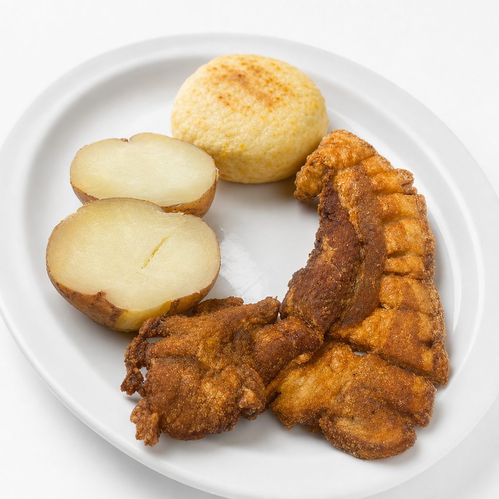 Chicharron Con Arepa.