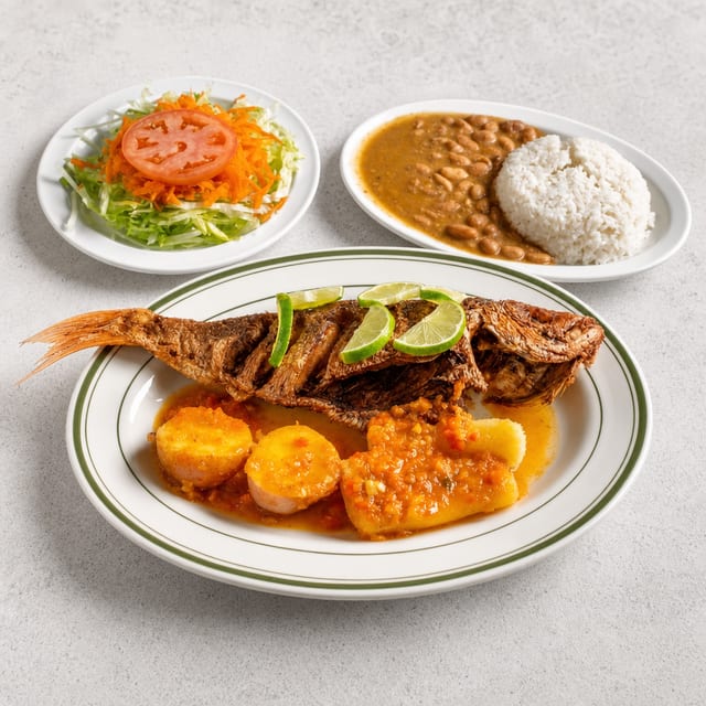 Pargo Rojo Frito / Fried Red Snapper.