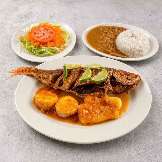 Pargo Rojo Frito / Fried Red Snapper.